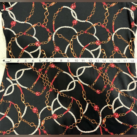 PRELOVED SZ L Lulu-B Chain Print Black Tunic top/mini dress - Picture 6 of 10